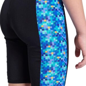 Arena Boys Pool Tiles Jammer – Black / Blue Multi