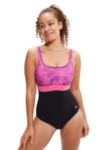 Speedo Shaping Contour Eclipse Swimsuit - Black / Pink