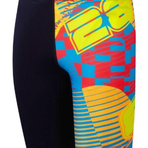 Speedo Boys Allover Digital Rally Car Rumble Jammer - Red / Yellow - Front view