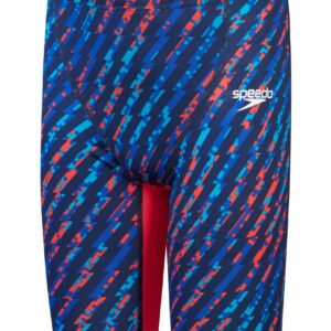 Speedo Fastskin Junior Endurance+ Max High Waisted Jammer - Blue / Dark Blue / Red - Front view