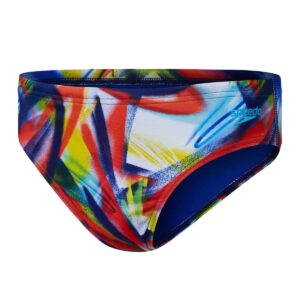 Speedo Boys 6.5cm Digital Allover Brief - Black / Red - Front view