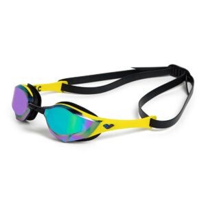 Arena Cobra Edge Swipe Mirrored Goggles - Emerald / Yellow / Black