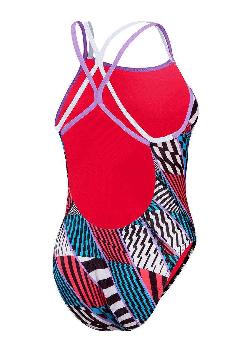 Speedo Allover Digital Starback Swimsuit - Red / Blue-601747