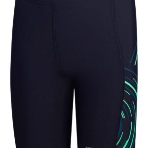 Speedo Boys Plastisol Placement Jammer - Navy Blue / Green
