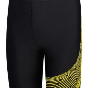 Speedo Boys Medley Logo Jammer - Black / Yellow - Front view