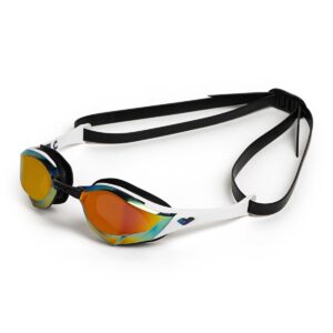 Arena Cobra Edge Swipe Mirrored Goggles - Gold / White / Black