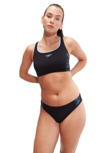 Speedo Placement 2 Piece Swim Bikini - Black / Blue