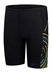 Speedo Boys Plastisol Placement Jammer - Black / Yellow