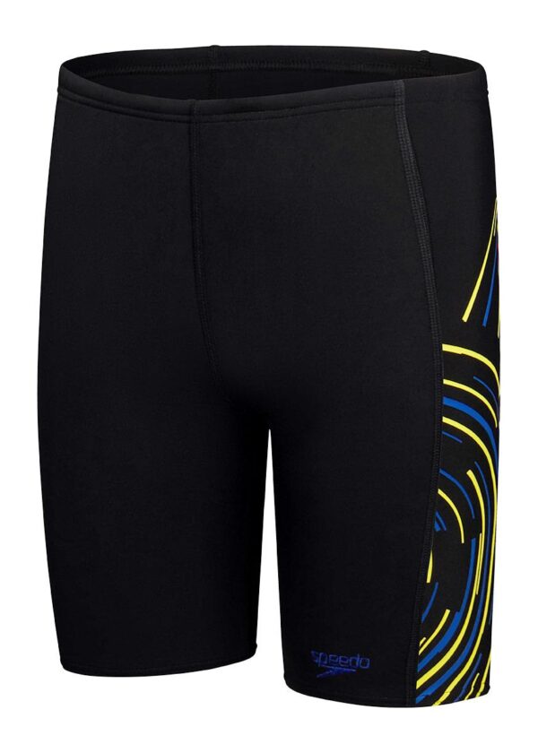 Speedo Boys Plastisol Placement Jammer - Black / Yellow