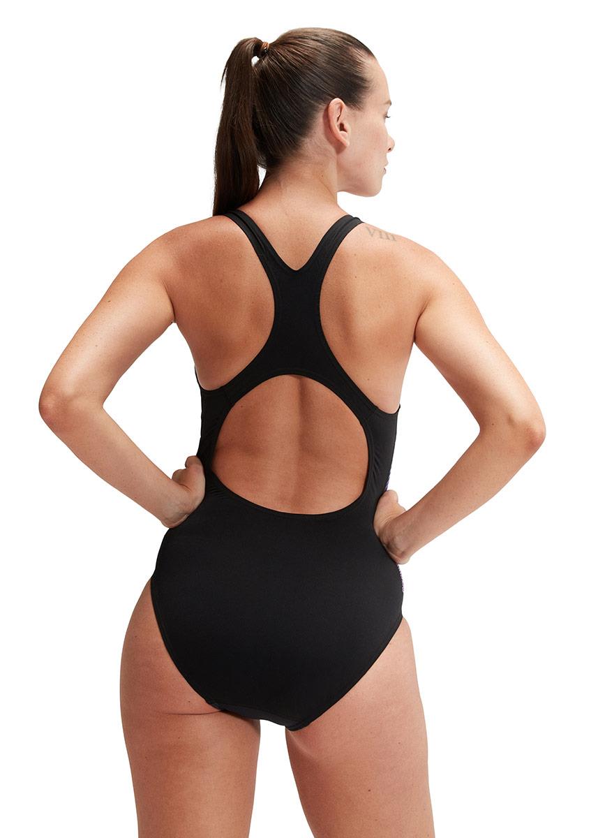 Speedo Digital Printed Medalist Swimsuit - Black / Purple-brand