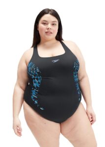 Speedo Placement Medalist+ Swimsuit - Black / Blue