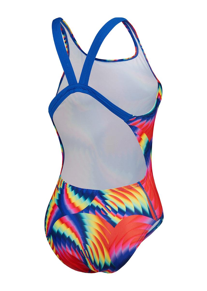 Speedo Womens Placement Digital Powerback Swimsuit - Red / Blue-601999