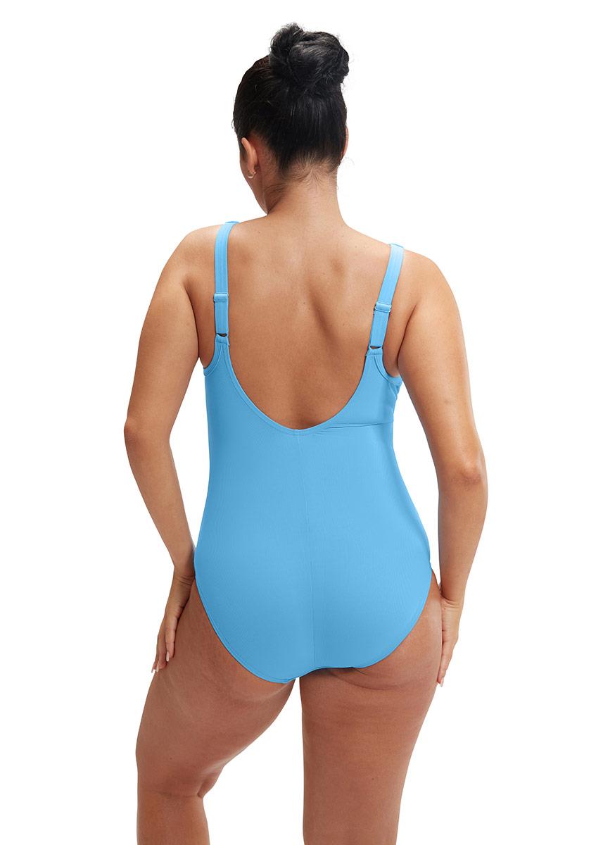 Speedo Womens V-Neck Maternity U-Back Swimsuit - Curious Blue-brand
