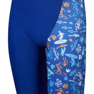 Speedo Boys Digital Allover V-Cut Jammer - Blue / Yellow