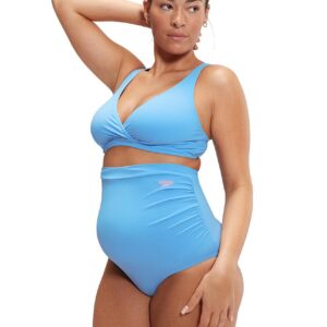 Speedo Maternity High Waisted Swim Bikini - Blue
