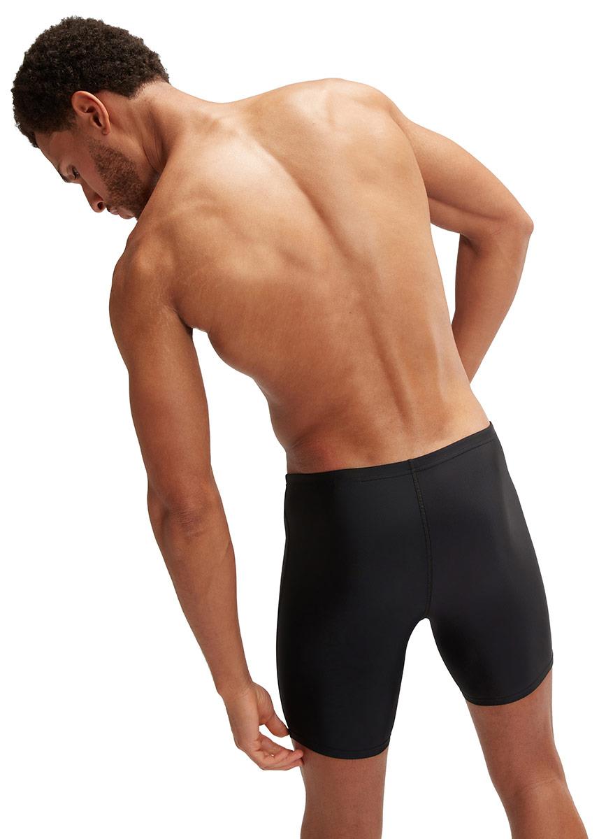 Speedo Mens Duo Logo Print Mid Jammer - Black / Orange-brand