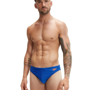 Man wearing Speedo 5 cm Solar Brief - Cobalt - Front view