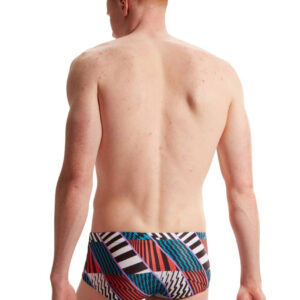 Speedo 13.5 cm Club Training Allover Revs and Reps Brief – Black / White / Watermelon / Purple