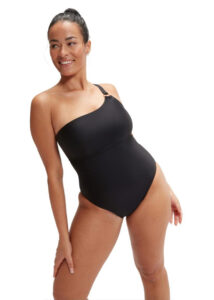 Speedo Womens Shaping Asymmetric Swimsuit - Black