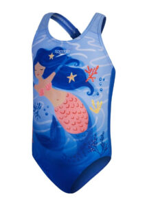 Speedo Girls Digital Printed Swimsuit - Cobalt / Blue