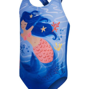 Speedo Girls Digital Printed Swimsuit - Cobalt / Blue