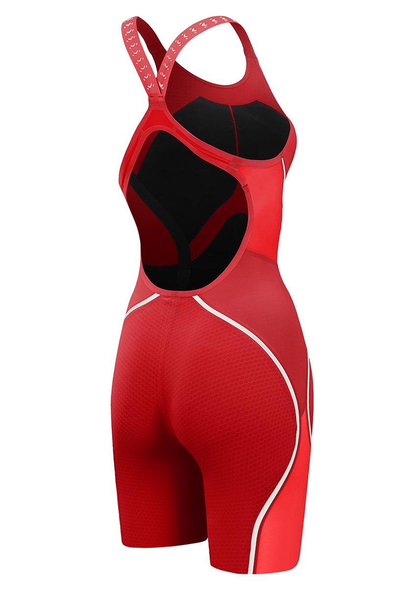 Speedo Fastskin LZR Pure Intent 2.0 Openback Kneeskin - Red / White-606579