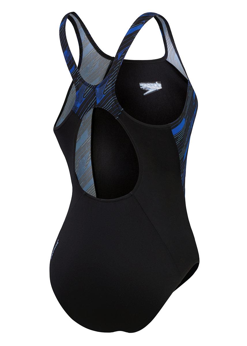 Speedo Womens HyperBoom Splice Muscleback Swimsuit - Black / Blue-603409