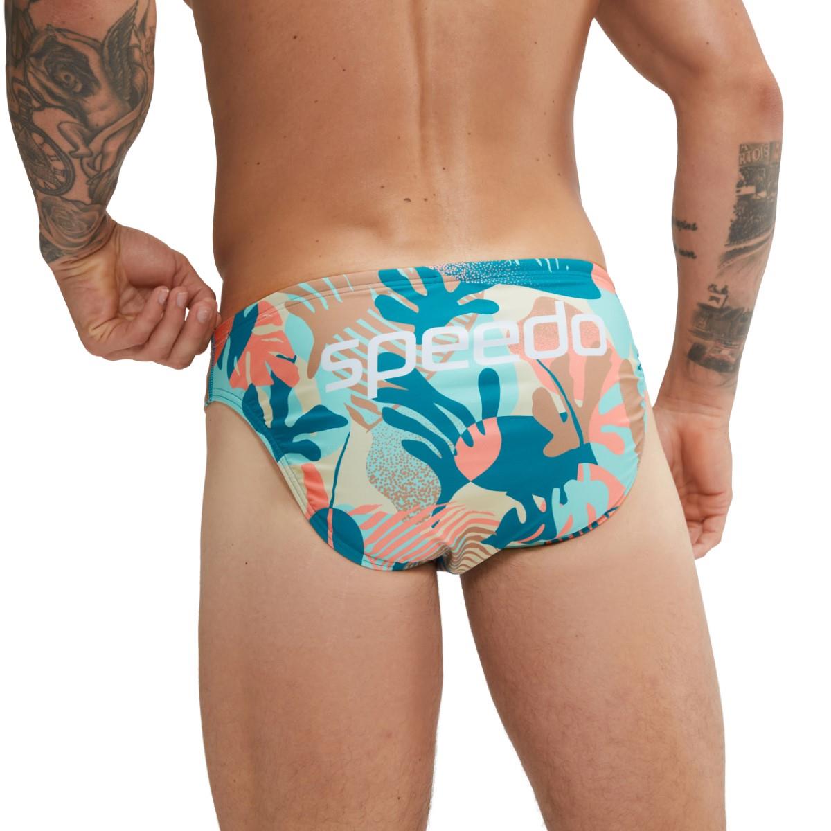 Speedo Mens 5 cm Escape Brief - Peacock / Coral / Tan / Blue / Taupe-605868