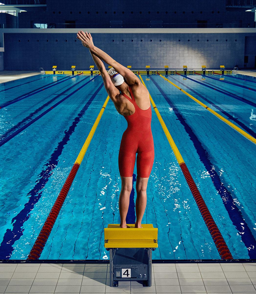 Speedo Fastskin LZR Pure Valor 2.0 Closedback Kneeskin - Flame Red / Cobalt Pop-606536