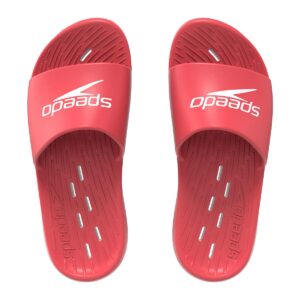 Front view of Speedo Mens Slide - Red / White