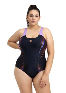 Arena Spikes Pro back Plus Swimsuit - Black / Lavanda
