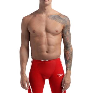 Speedo Fastskin LZR Pure Intent 2.0 High Waisted Jammer - Flame Red / White - Front view