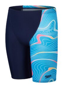Speedo Boys Digital Allover V-Cut Jammer - Navy / Blue