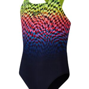 Speedo Girls Digital Placement Powerback - Black / Pink