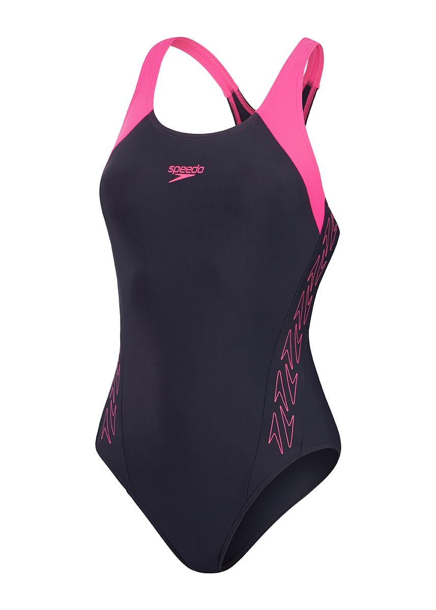 Speedo Womens HyperBoom Splice Racerback Swimsuit - Navy Blue / Pink-603467