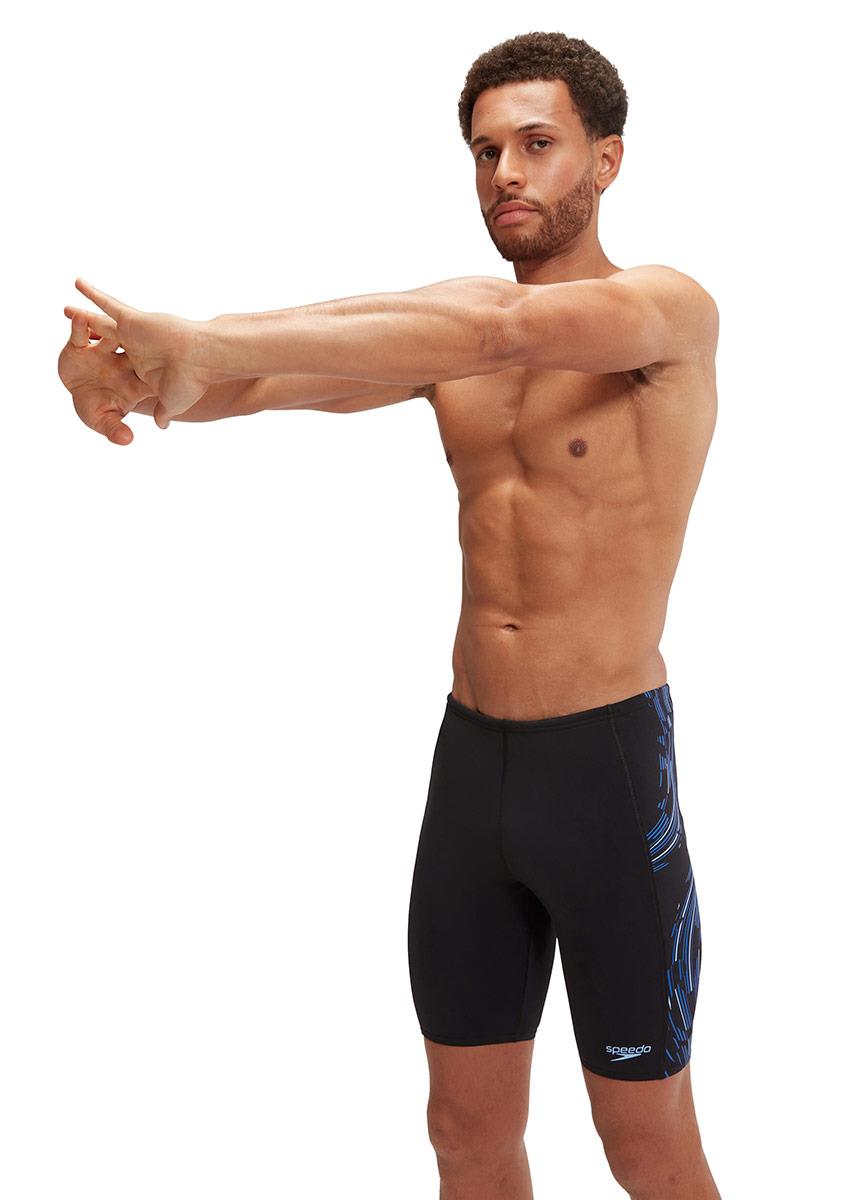 Speedo Mens Tech Panel Jammer - Black / Blue-602634