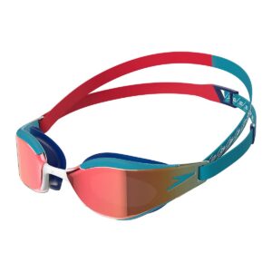 Speedo Fastskin Hyper Elite Junior Mirrored Goggles - Red / Blue / White