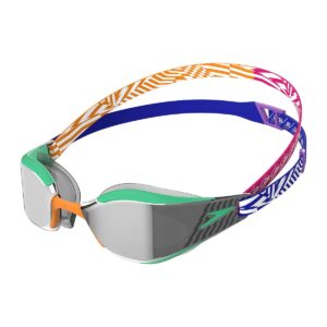 Speedo Fastskin Hyper Elite Mirrored Goggles - Green / Orange-0