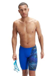 Speedo Allover Digital V-Cut Jammer - Black / Blue