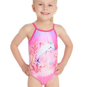 Zoggs Girls Squeak Yaroomba Floral Swimsuit