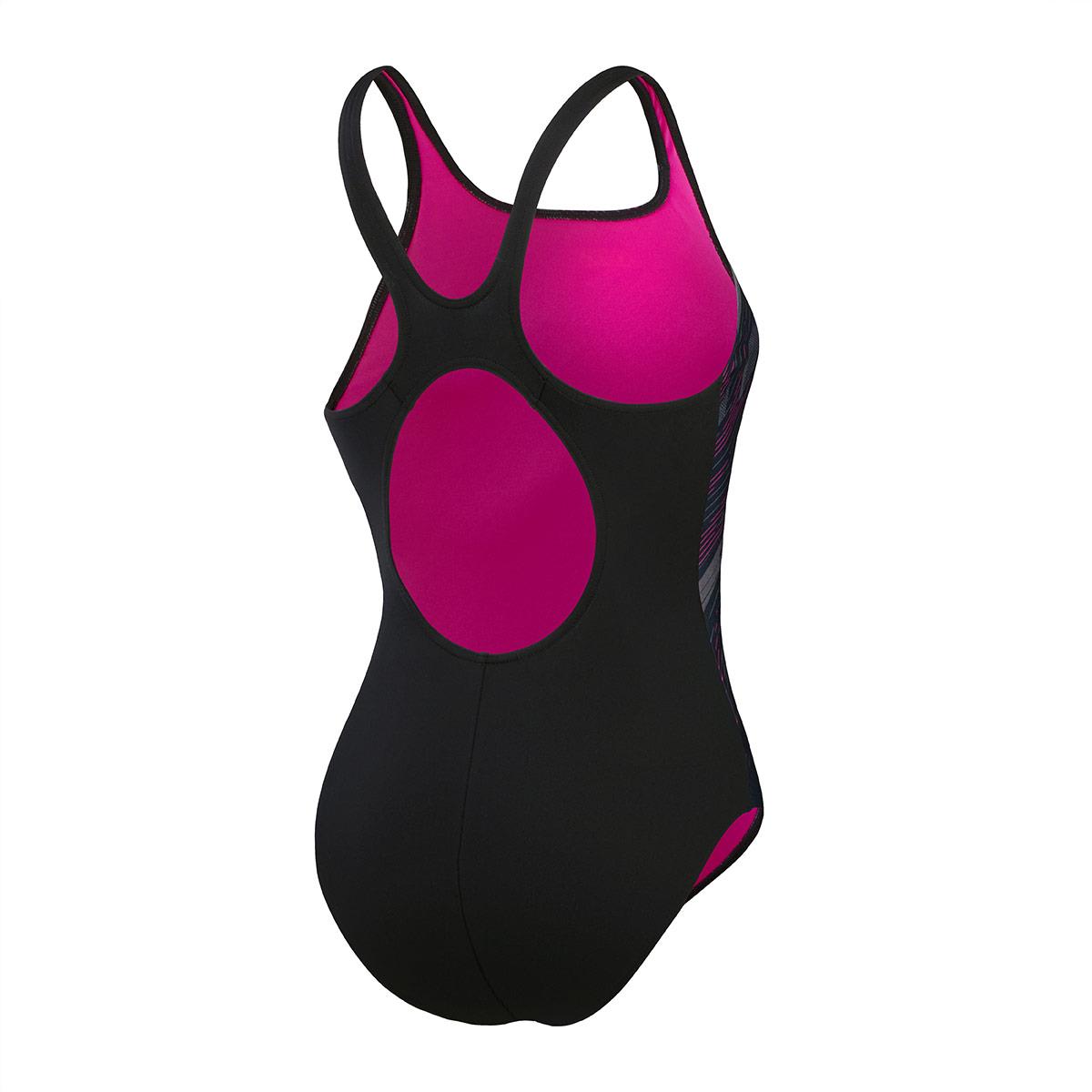 Speedo HyperBoom Placement Muscleback Swimsuit - Black / Pink-603459
