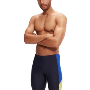 Man wearing Speedo Mens Dive Jammer with arms folded- Navy / Blue - Front view