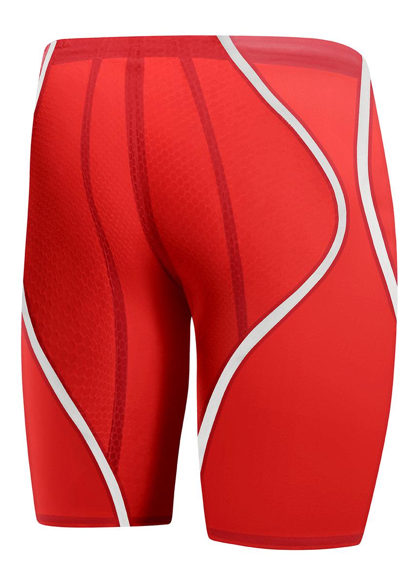 Close up backside view of Speedo Fastskin LZR Pure Intent 2.0 Jammer - Flame Red / White
