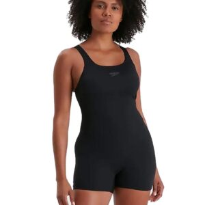 Front view of woman wearing Speedo Endurance+ Legsuit - Black