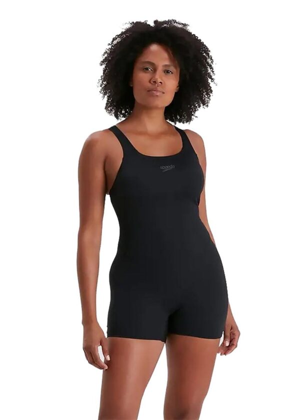 Front view of woman wearing Speedo Endurance+ Legsuit - Black