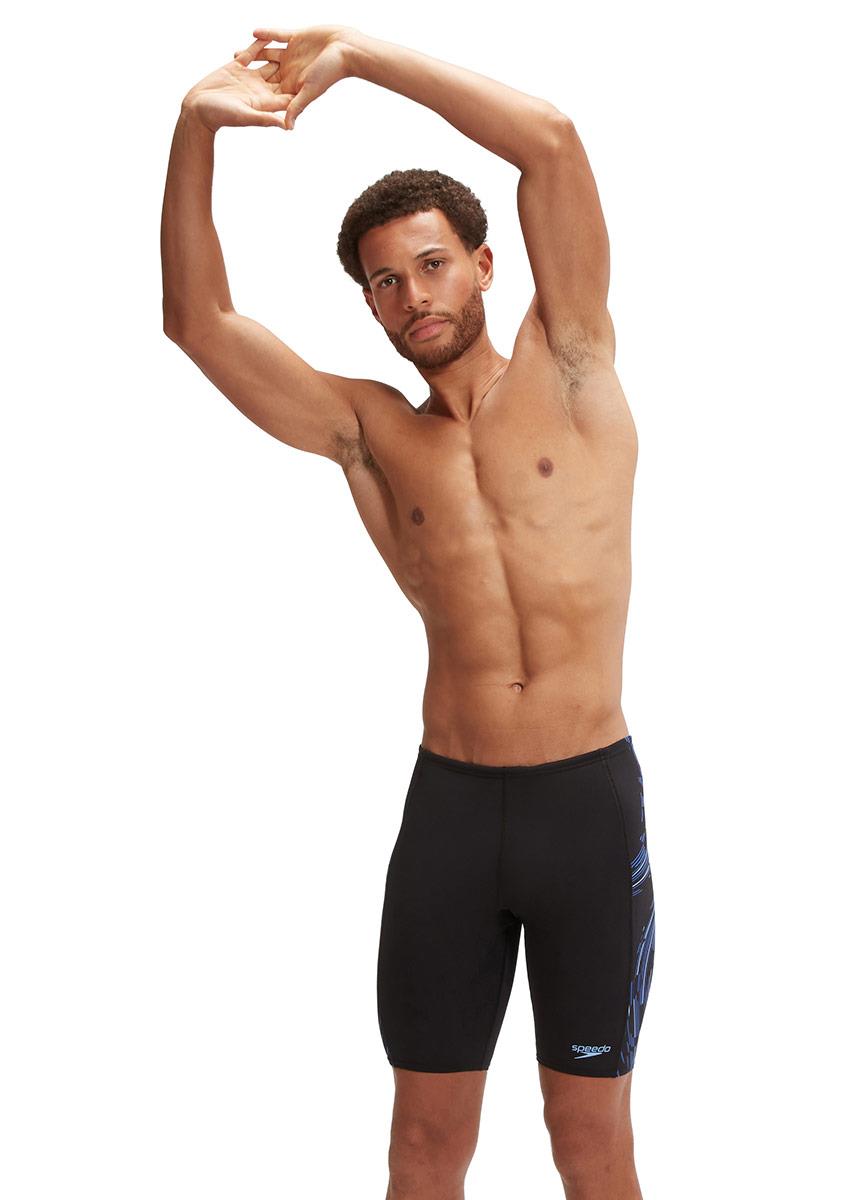 Speedo Mens Tech Panel Jammer - Black / Blue-602638