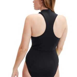 Speedo Womens Sleeveless Thermal Swimsuit – Black / Yellow