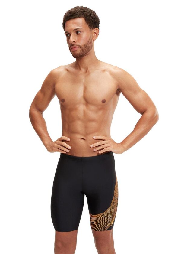 Speedo Medley Logo Jammer - Black / Orange