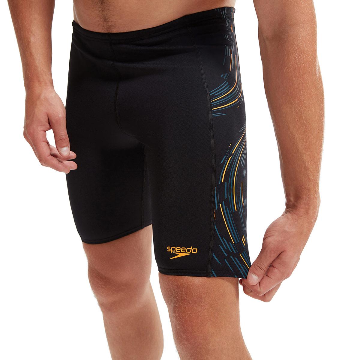 Speedo Mens Tech Panel Jammer - Black / Orange-602611