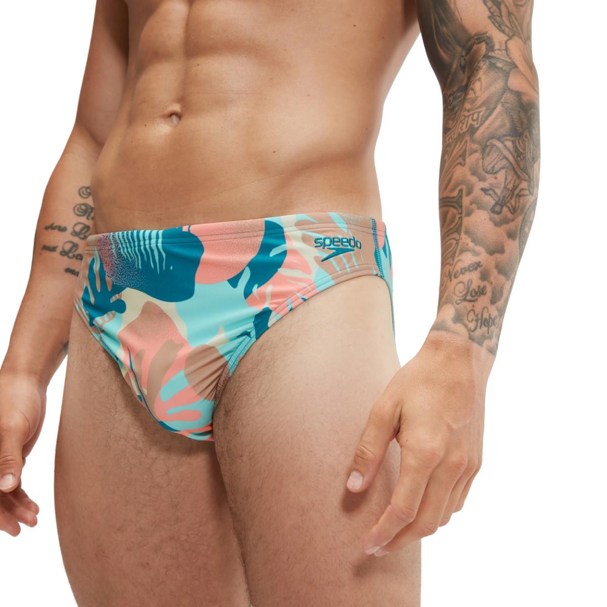 Speedo Mens 5 cm Escape Brief - Peacock / Coral / Tan / Blue / Taupe-605867
